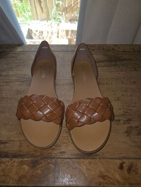 Woven Strap Brown Women's Sandals